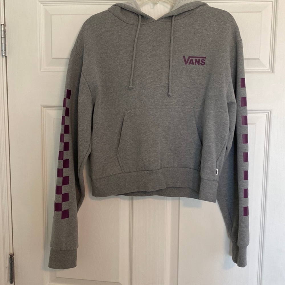 Cropped grey Vans hoodie!!